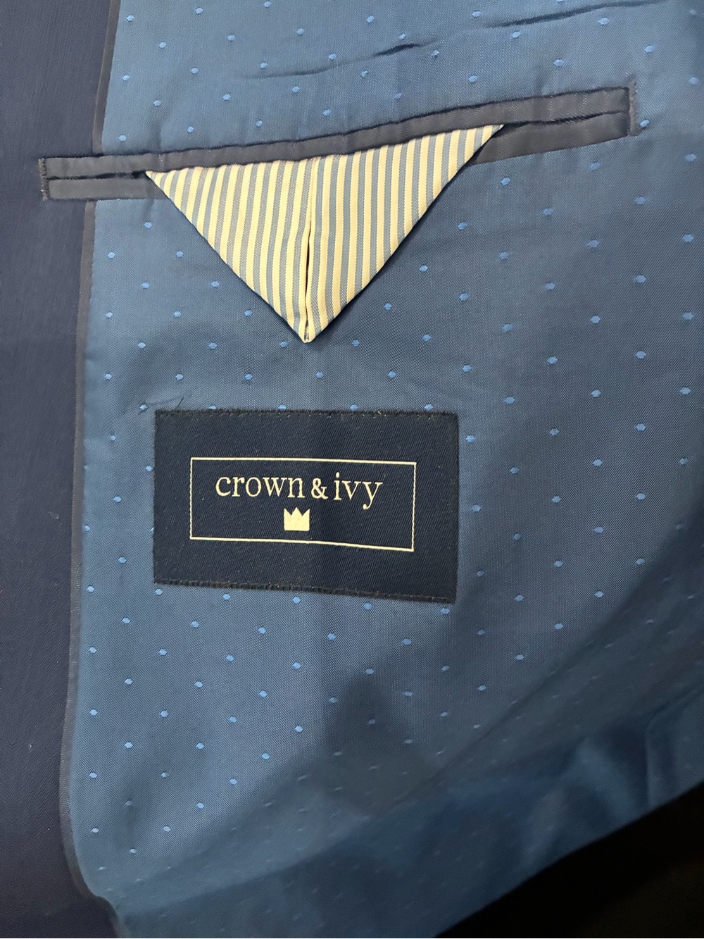 crown & ivy Men's Blue Single-Breasted Sport Coat - Picture 2 of 3